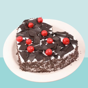Black Forest Cake in the Shape of a Heart