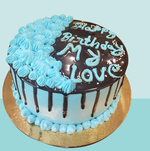 Blue Velvet Chocolate Drip Celebration Cake