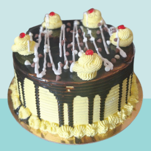 Butterscotch Chocolate Drip Celebration Cake