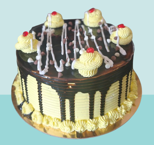 Butterscotch Chocolate Drip Celebration Cake