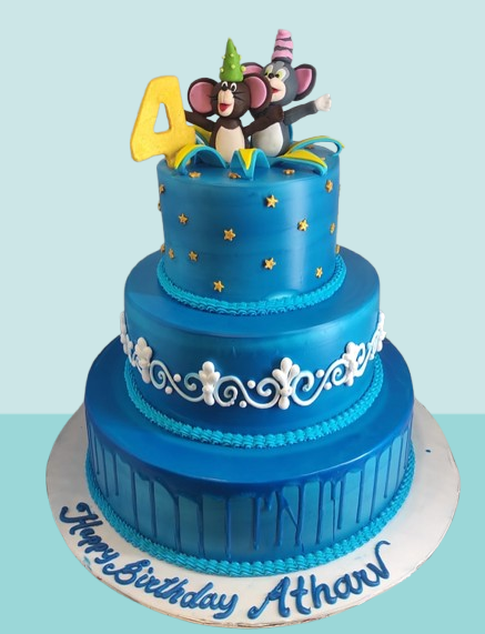 Cartoon Mouse Theme Birthday Cake