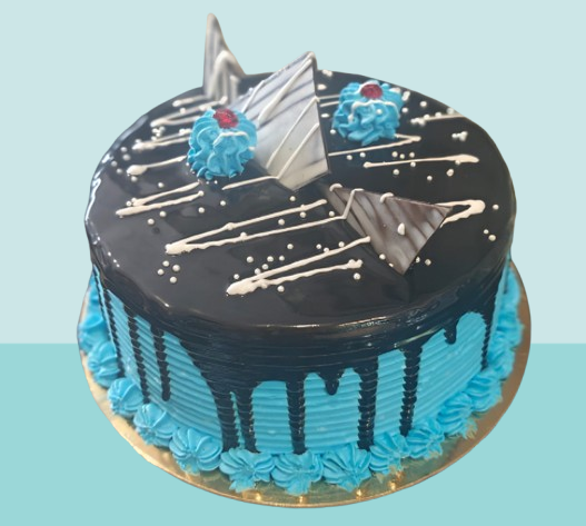 Chocolate Blue Drip Designer Cake - Image 2