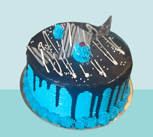 Chocolate Blue Drip Designer Cake - Image 3