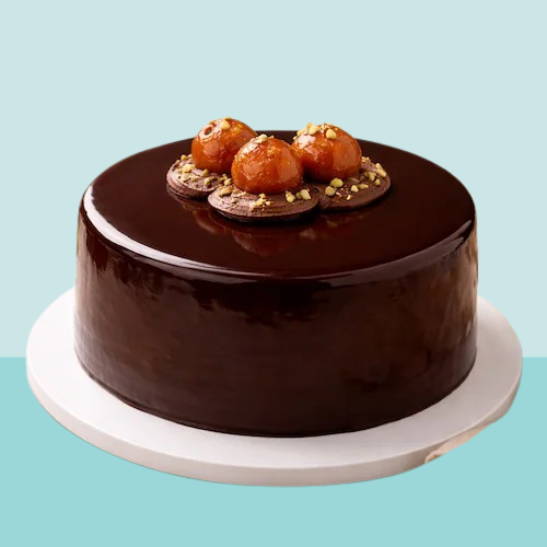 Chocolate Truffle Cake with Gulab Jamun