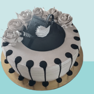 Elegant Black & White Drip Delight Cake