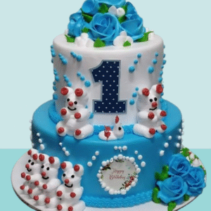 First Birthday Teddy Theme Cake