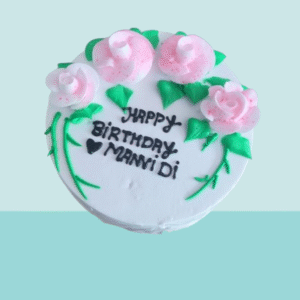 Floral Birthday Cream Cake
