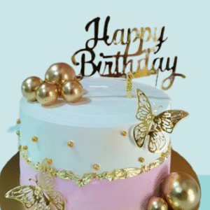 Golden Butterfly Elegance Cake