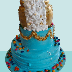 Golden Cascade Celebration Cake