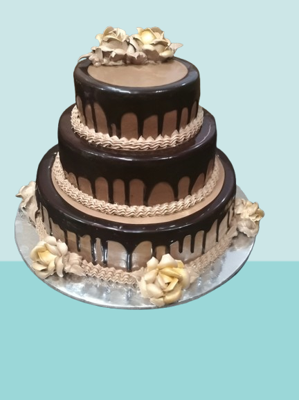 Luxury Chocolate Three-Tier Drip Cake