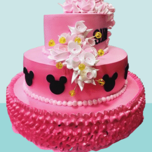Pink Cartoon Theme Designer Cake