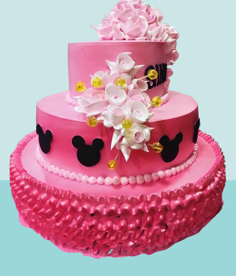 Pink Cartoon Theme Designer Cake