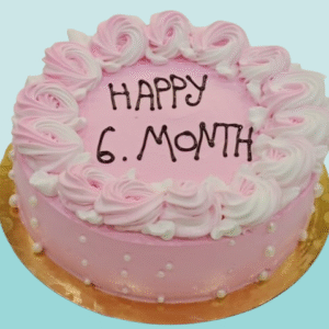 Pink Happy 6 Month Cake