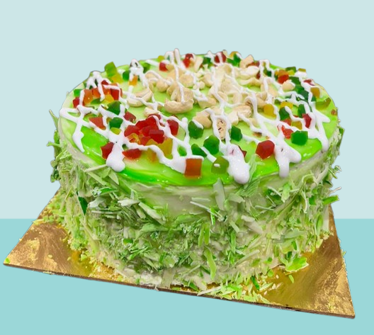 Pistachio Fruit Delight Cake