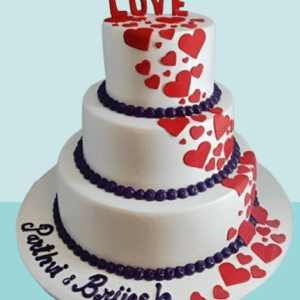 Three-Tier Love Theme Designer Cake