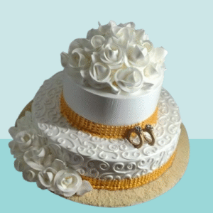 White Rose Elegance Cake