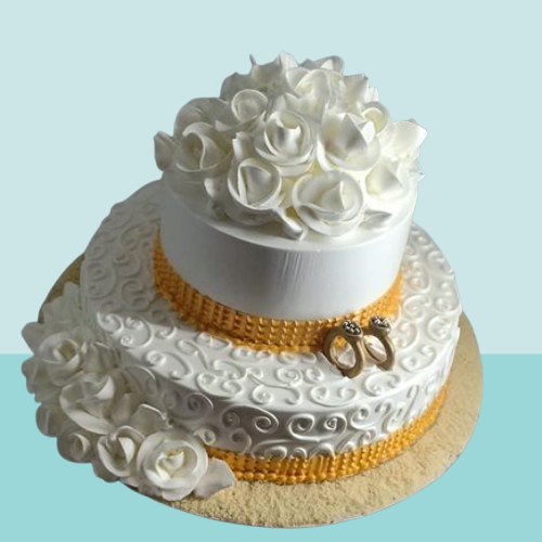 White Rose Elegance Cake