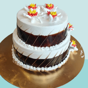 two-tier designer chocolate cake